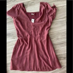 NWT Abercrombie & Fitch rose polka dot dress size XL